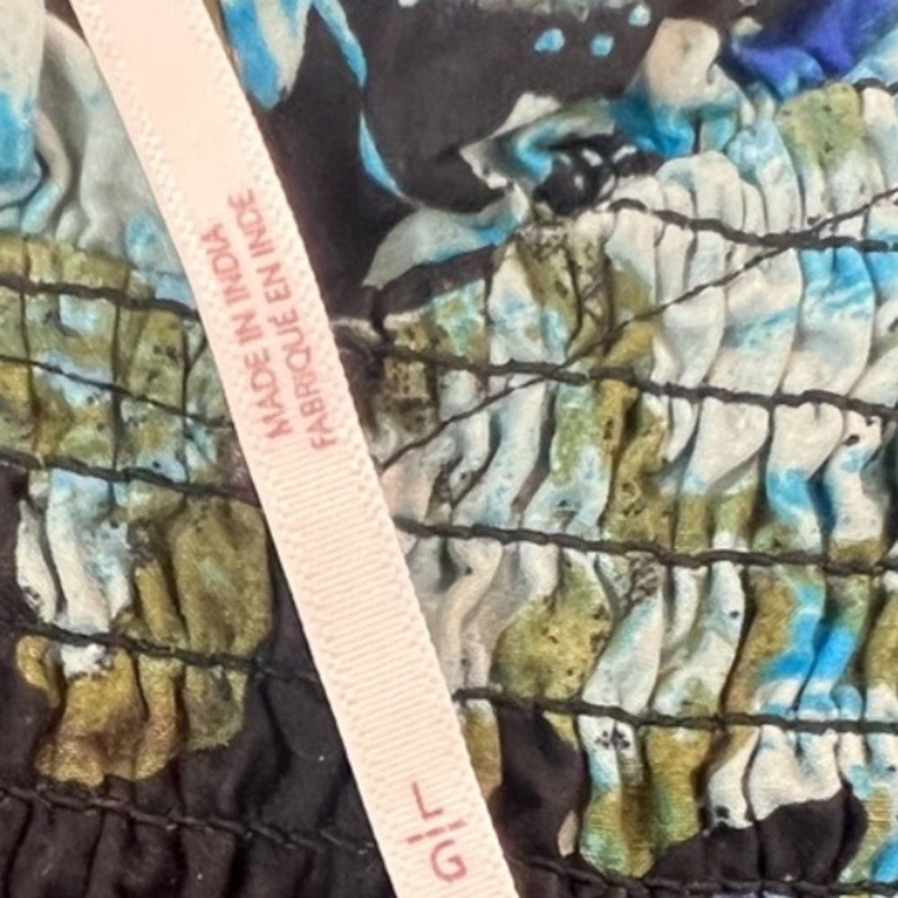 Free People Bluebell Boho Maxi Dress Ribbon Straps Floral Cool Combo - Picture 13 of 16